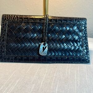 Brighton Black Woven Clutch with Silver Accent